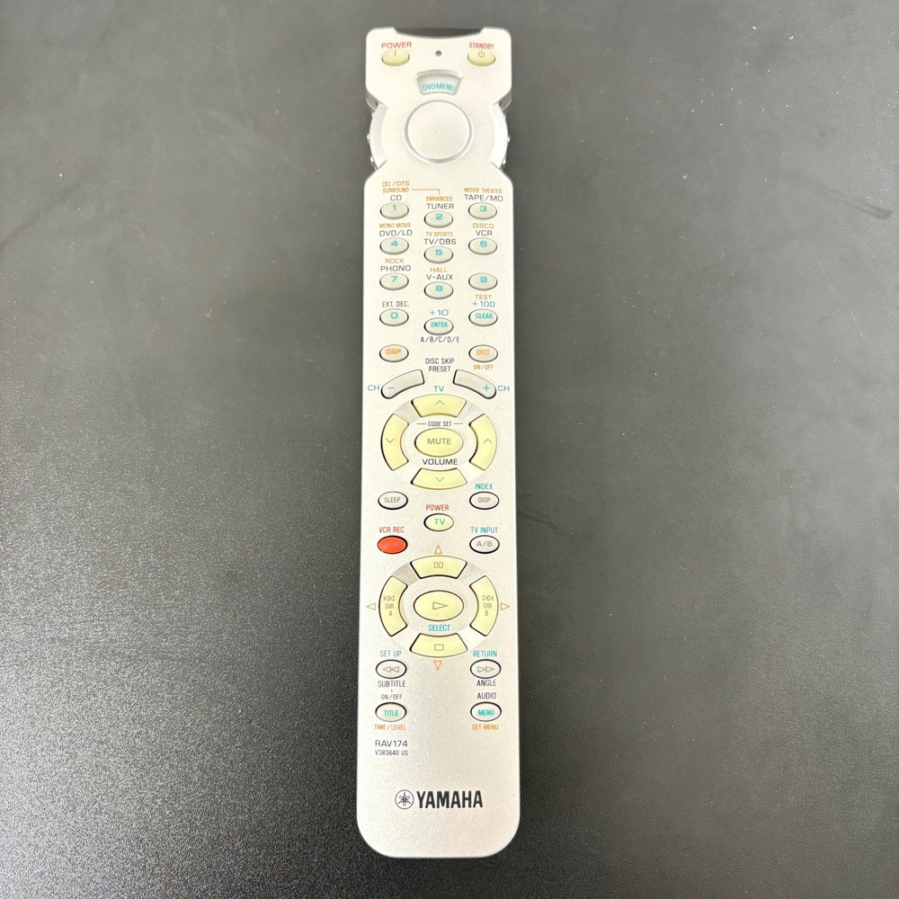 Yamaha RAV174 V383640 US Remote Control Silver for AV Receiver Audio System